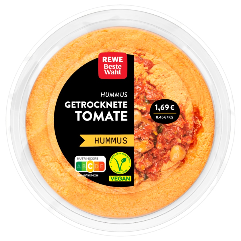 REWE Beste Wahl Hummus getrocknete Tomate vegan 200g